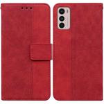 For Motorola Moto G42 Geometric Embossed Leather Phone Case(Red)