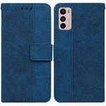 For Motorola Moto G42 Geometric Embossed Leather Phone Case(Blue)