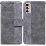 For Motorola Moto G42 Geometric Embossed Leather Phone Case(Grey)