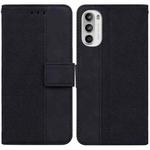 For Motorola Moto G52J Japan Version Geometric Embossed Leather Phone Case(Black)