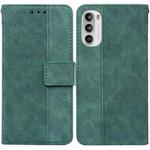 For Motorola Moto G52J Japan Version Geometric Embossed Leather Phone Case(Green)