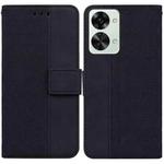 For OnePlus Nord 2T Geometric Embossed Leather Phone Case(Black)
