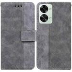 For OnePlus Nord 2T Geometric Embossed Leather Phone Case(Grey)