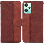 For OnePlus Nord CE 2 Lite 5G Geometric Embossed Leather Phone Case(Brown)