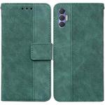 For Tecno Spark 8 Pro Geometric Embossed Leather Phone Case(Green)