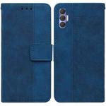 For Tecno Spark 8 Pro Geometric Embossed Leather Phone Case(Blue)