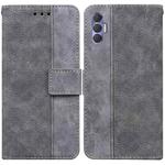 For Tecno Spark 8 Pro Geometric Embossed Leather Phone Case(Grey)