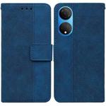 For Honor X7 Geometric Embossed Leather Phone Case(Blue)