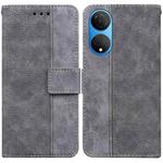 For Honor X7 Geometric Embossed Leather Phone Case(Grey)
