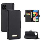 For Google Pixel 5 XL MUXMA MX115 Cross Texture Oil Edge Flip Leather Phone Case(Black)