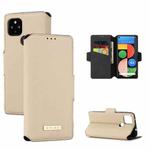 For Google Pixel 4a 5G MUXMA MX115 Cross Texture Oil Edge Flip Leather Phone Case(Gold)