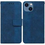 For iPhone 14 Plus Geometric Embossed Leather Phone Case (Blue)