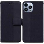 For iPhone 14 Pro Max Geometric Embossed Leather Phone Case (Black)