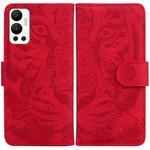 For Infinix Hot 12 Tiger Embossing Pattern Horizontal Flip Leather Phone Case(Red)