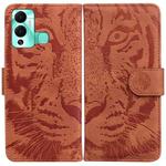 For Infinix Hot 12 Play Tiger Embossing Pattern Horizontal Flip Leather Phone Case(Brown)