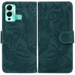 For Infinix Hot 12 Play Tiger Embossing Pattern Horizontal Flip Leather Phone Case(Green)