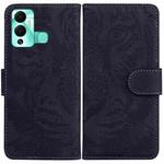 For Infinix Hot 12 Play Tiger Embossing Pattern Horizontal Flip Leather Phone Case(Black)