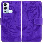 For Infinix Hot 12i Tiger Embossing Pattern Horizontal Flip Leather Phone Case(Purple)