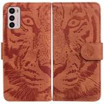 For Motorola Moto G42 Tiger Embossing Pattern Horizontal Flip Leather Phone Case(Brown)