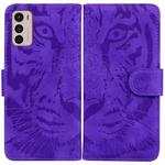 For Motorola Moto G42 Tiger Embossing Pattern Horizontal Flip Leather Phone Case(Purple)