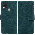 For Nokia C21 Plus Tiger Embossing Pattern Horizontal Flip Leather Phone Case(Green)