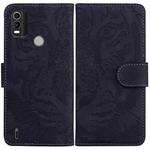 For Nokia C21 Plus Tiger Embossing Pattern Horizontal Flip Leather Phone Case(Black)