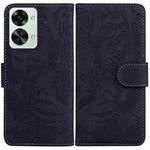 For OnePlus Nord 2T Tiger Embossing Pattern Horizontal Flip Leather Phone Case(Black)