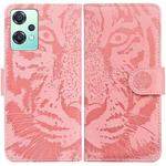 For OnePlus Nord CE 2 Lite 5G Tiger Embossing Pattern Horizontal Flip Leather Phone Case(Pink)