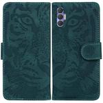 For Tecno Spark 8 Pro Tiger Embossing Pattern Horizontal Flip Leather Phone Case(Green)