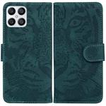 For Honor X8 Tiger Embossing Pattern Horizontal Flip Leather Phone Case(Green)