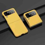 For Samsung Galaxy Z Flip4 Big Hole Fuel Injection PC Skin Feel Phone Case(Lemon Yellow)