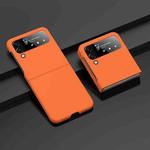 For Samsung Galaxy Z Flip4 Big Hole Fuel Injection PC Skin Feel Phone Case(Flaming Orange)