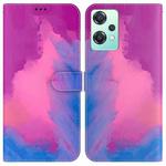 For OnePlus Nord CE 2 Lite 5G Watercolor Pattern Horizontal Flip Leather Phone Case(Purple Red)