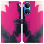 For Honor X7 Watercolor Pattern Horizontal Flip Leather Phone Case(Berry Color)