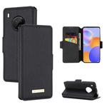 For Huawei Y9a / Enjoy 20 SE MUXMA MX115 Cross Texture Oil Edge Flip Leather Phone Case(Black)