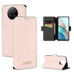 For Xiaomi Redmi Note 9 5G / 9T 5G MUXMA MX115 Cross Texture Oil Edge Flip Leather Phone Case(Pink)