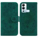 For Infinix Hot 12i Butterfly Rose Embossed Leather Phone Case(Green)