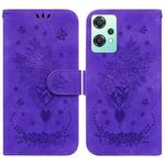 For OnePlus Nord CE 2 Lite 5G Butterfly Rose Embossed Leather Phone Case(Purple)