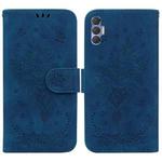 For Tecno Spark 8 Pro Butterfly Rose Embossed Leather Phone Case(Blue)