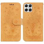 For Honor X8 Butterfly Rose Embossed Leather Phone Case(Yellow)