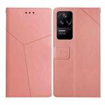 For Xiaomi Poco F4 5G Y Stitching Horizontal Flip Leather Phone Case(Rose Gold)