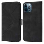 For iPhone 14 Pro Max RFID Geometric Line Flip Leather Phone Case (Black)