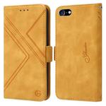 RFID Geometric Line Flip Leather Phone Case For iPhone 8 Plus / 7 Plus / 6 Plus(Yellow)
