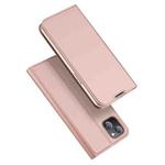 For iPhone 14 Plus DUX DUCIS Skin Pro Series Shockproof Horizontal Flip Leather Phone Case (Rose Gold)