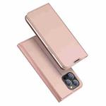 For iPhone 14 Pro DUX DUCIS Skin Pro Series Shockproof Horizontal Flip Leather Phone Case(Rose Gold)