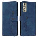 For Tecno Camon 17 Pro/Camon 17P Skin Feel Heart Pattern Leather Phone Case(Blue)