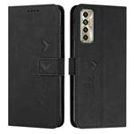 For Tecno Camon 17 Pro/Camon 17P Skin Feel Heart Pattern Leather Phone Case(Black)