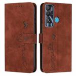 For Tecno Pova Neo Skin Feel Heart Pattern Leather Phone Case(Brown)
