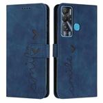 For Tecno Pova Neo Skin Feel Heart Pattern Leather Phone Case(Blue)