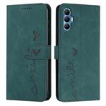 For Tecno Spark 8 Pro Skin Feel Heart Pattern Leather Phone Case(Green)